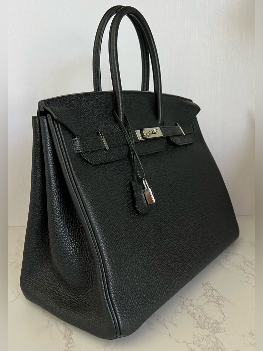 SOLD Hermes Black Birkin 35 in Noir Togo Leather With Palladium Hardware - Picture 4 of 16